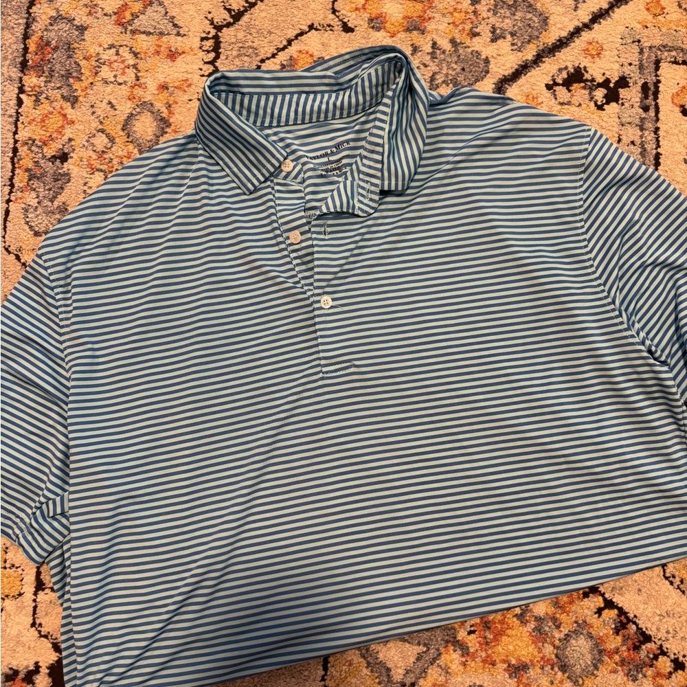 Classic Striped Polo Shirt in Blue and White
